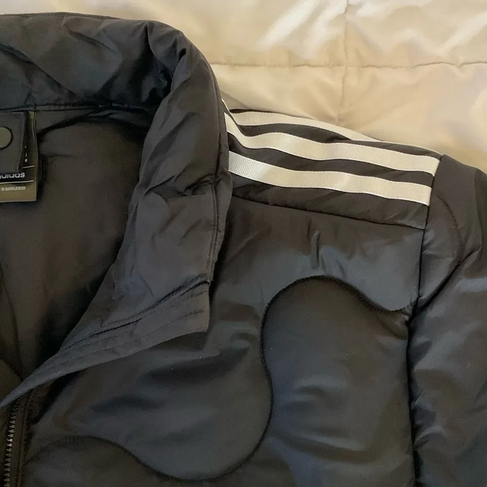 NWT ADIDAS S MEN quilted black jacket nuganic VEGAN New warm new with tag SMALL